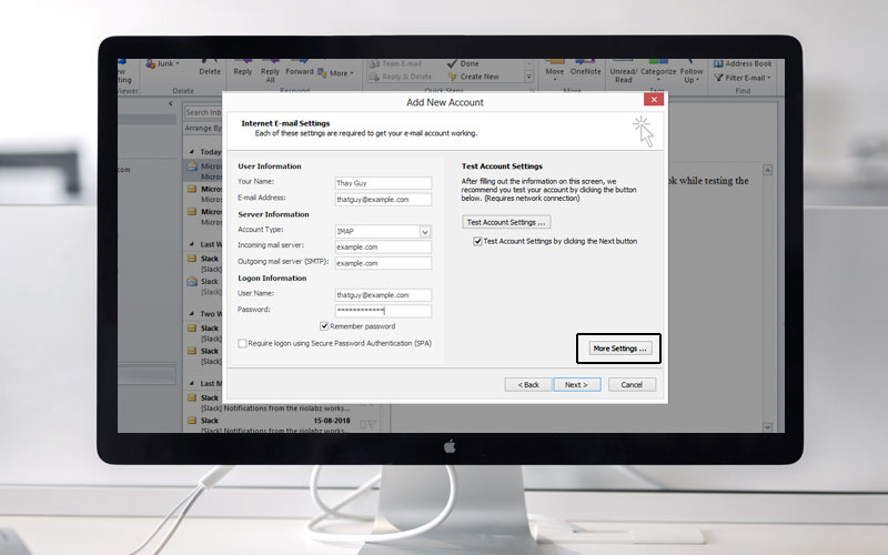 Email Configuration for Desktop