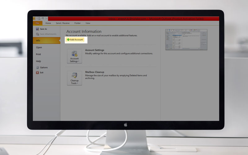 Email Configuration for Desktop